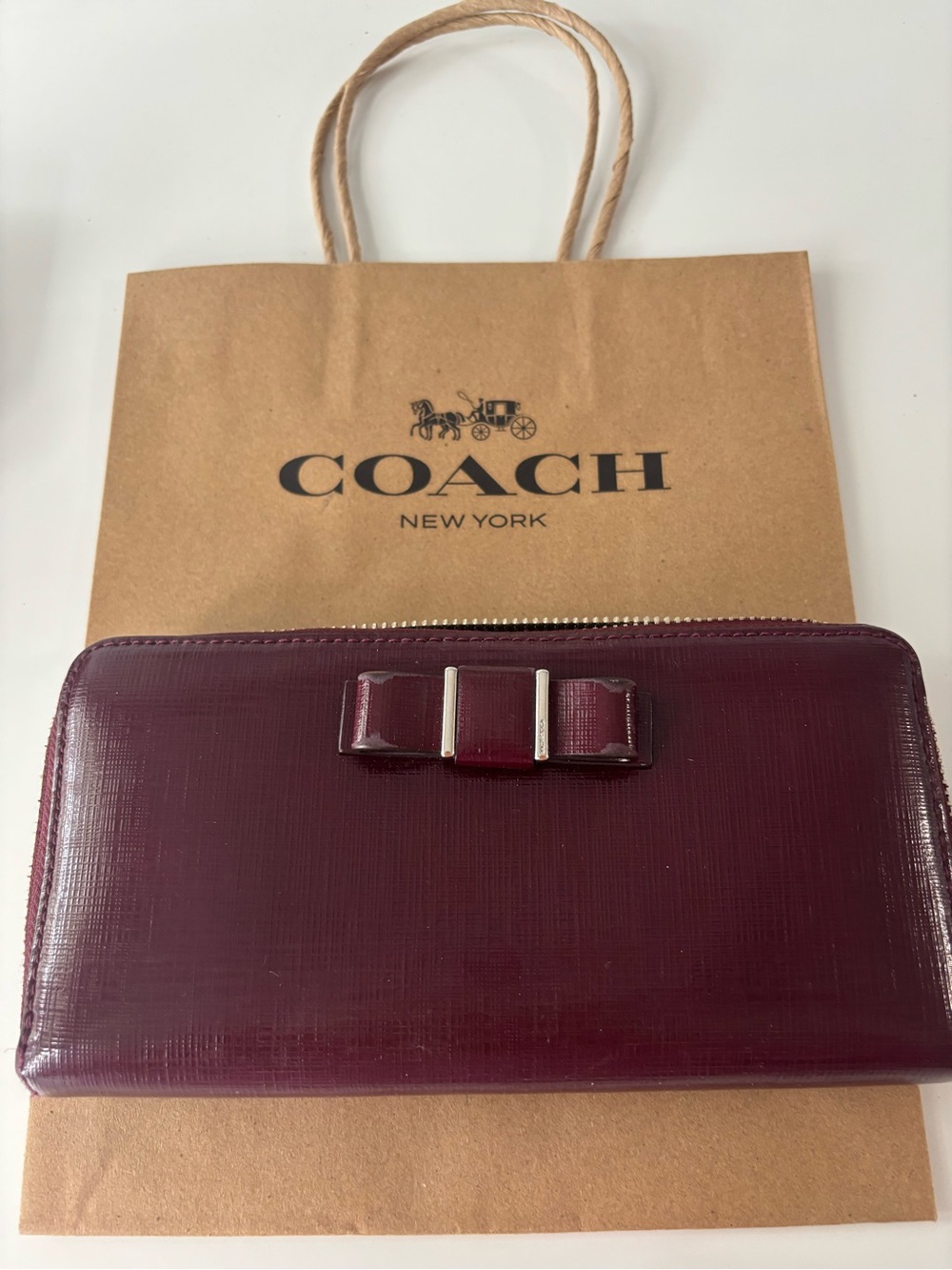 Coach Women's Zip-Around Wallet in Deep Burgundy